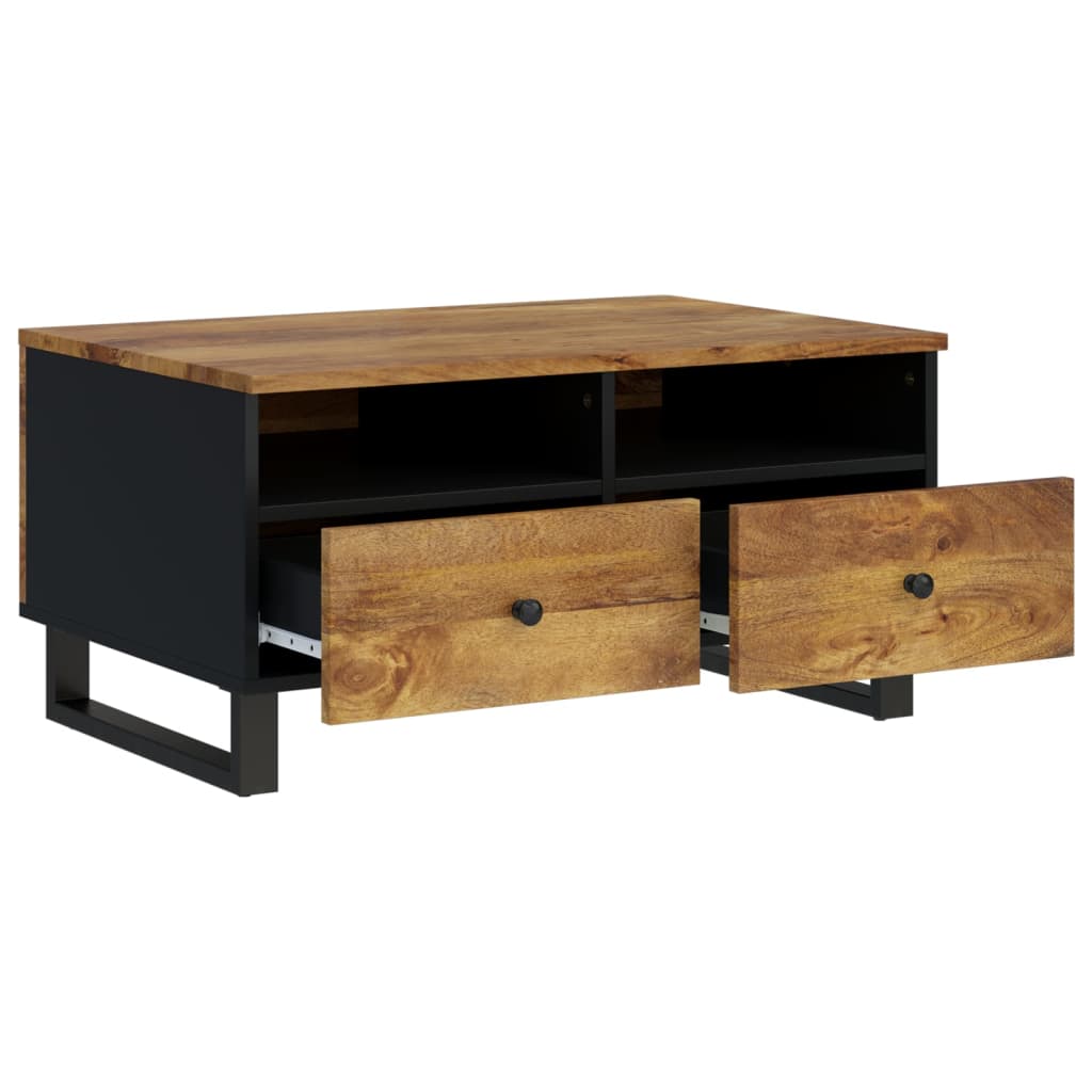 Sofabord 80x54x40 cm massivt mangotræ og konstrueret træ - honningfarvet, 1 - number 9.