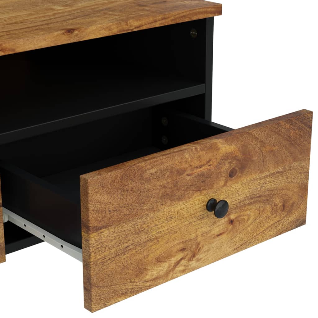 Sofabord 80x54x40 cm massivt mangotræ og konstrueret træ - honningfarvet, 1 - number 8.