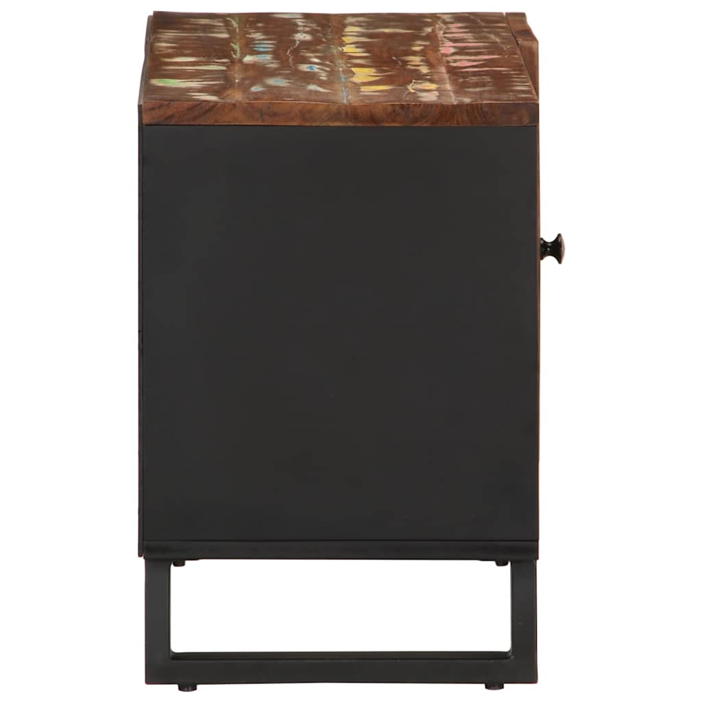 Tv table 80x33x46 cm solid recycled wood and engineered wood - number 4.