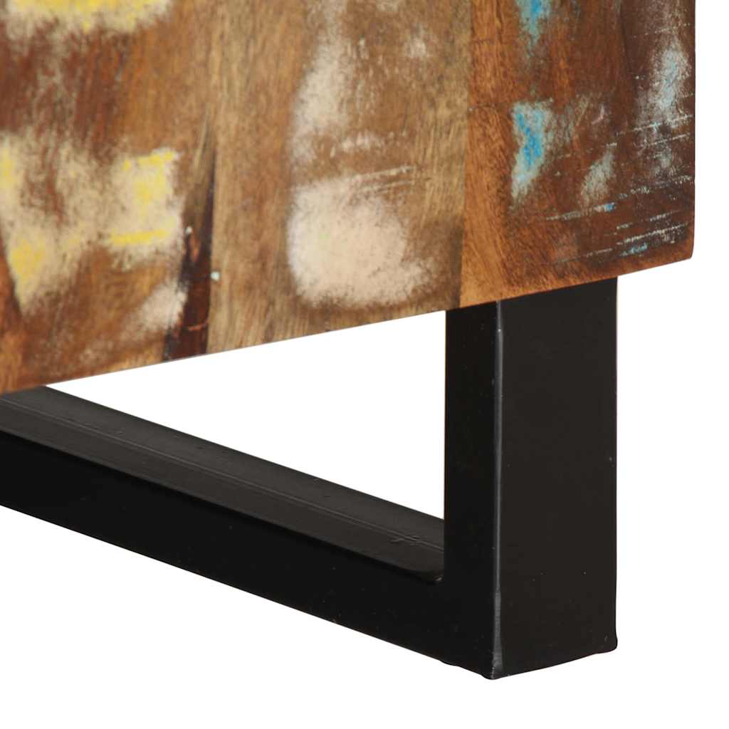 Tv table 80x33x46 cm solid recycled wood and engineered wood - number 8.