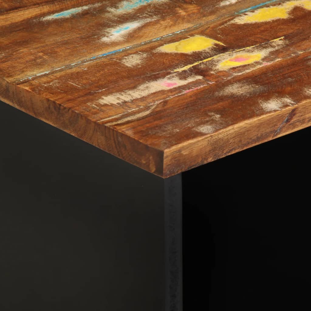 Tv table 80x33x46 cm solid recycled wood and engineered wood - number 10.