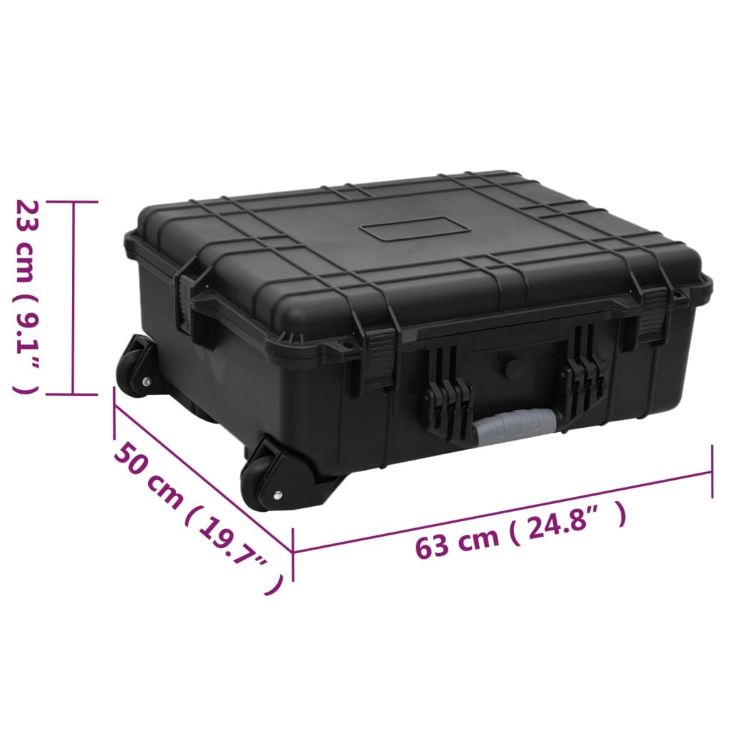 Flightcase mit rollen 63x50x23 cm pp schwarz - ooo 1, ooo 2, ooo 3 - number 11.