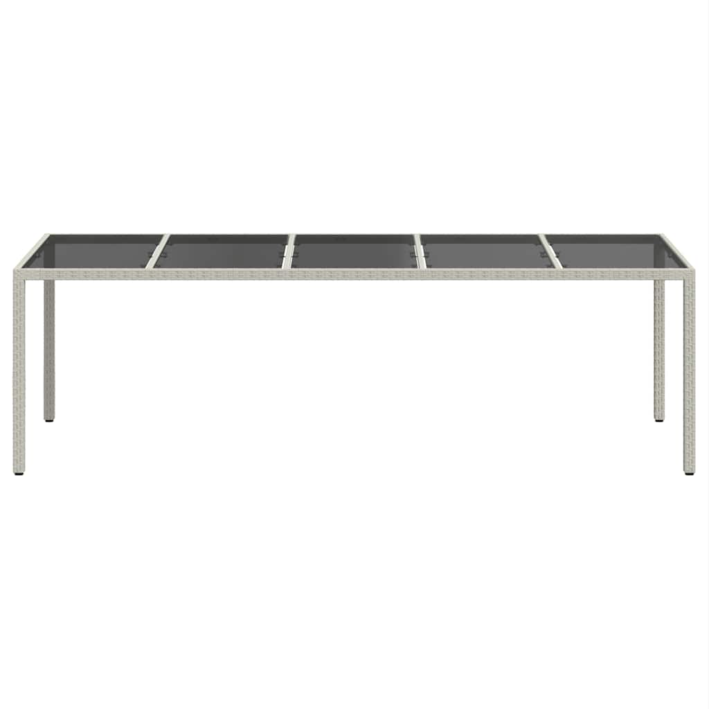 Havebord 250x100x75 cm polyrattan og hærdet glas hvid - number 3.