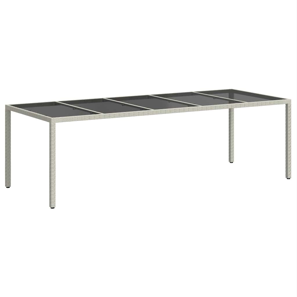 Havebord 250x100x75 cm polyrattan og hærdet glas hvid - number 5.