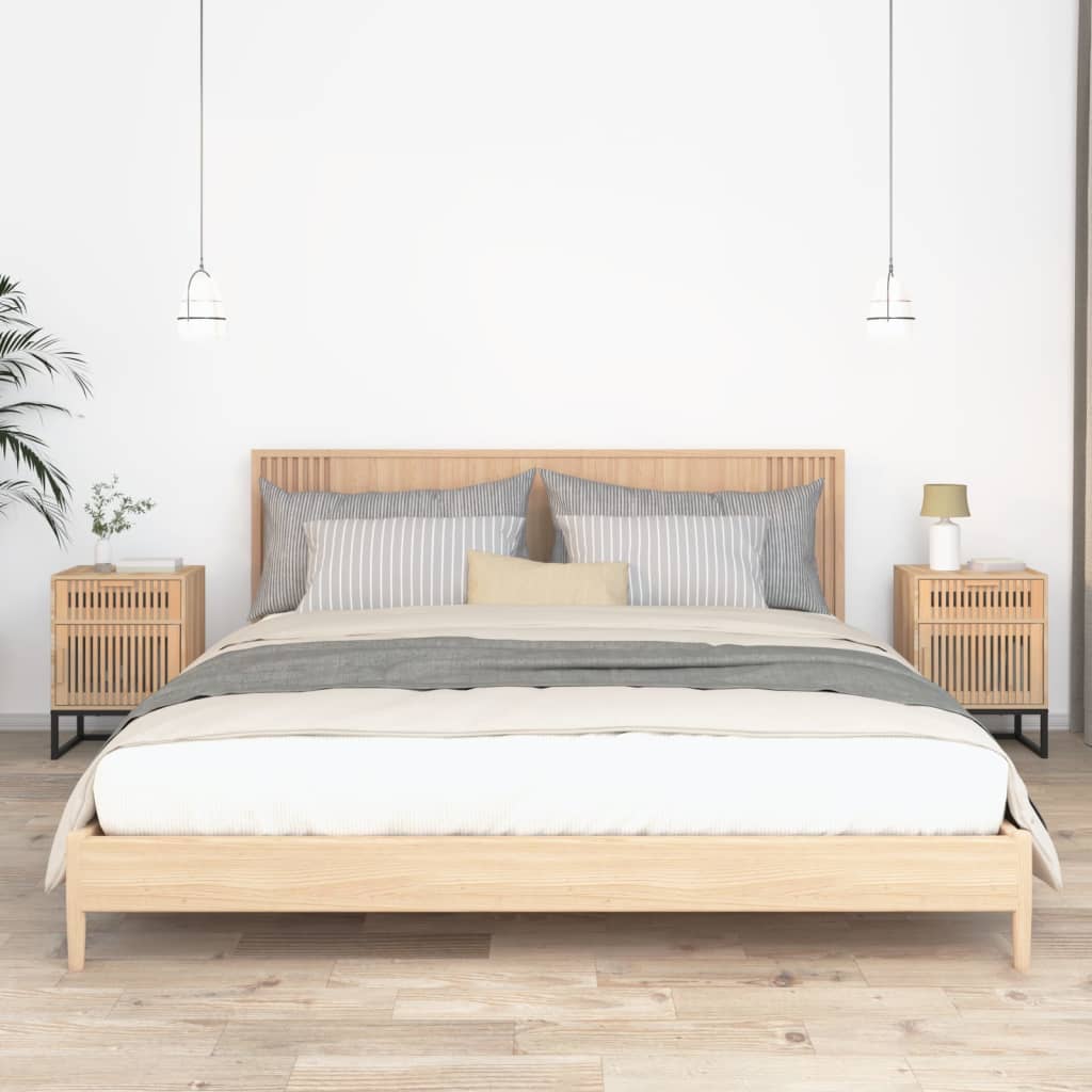 Sengeborde stk. 40x30x55,5 cm konstrueret træ og jern - brun, 2 - number 1.