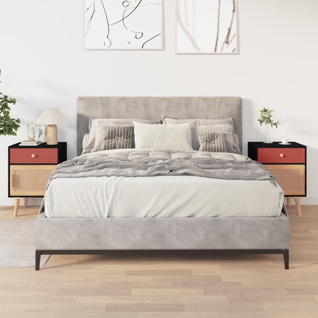 Sängbord st. 40x30x55 cm konstruerat trä - svart, 2 - number 1.