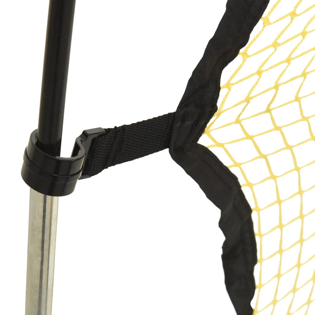 Voetbal rebounder 183x85x120 cm polyester zwart en geel - number 7.