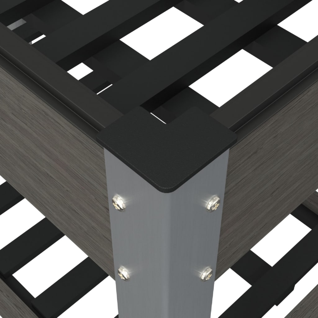 High bed with shelf wpc gray - 100 x 50 x 75 cm, 1 - number 6.