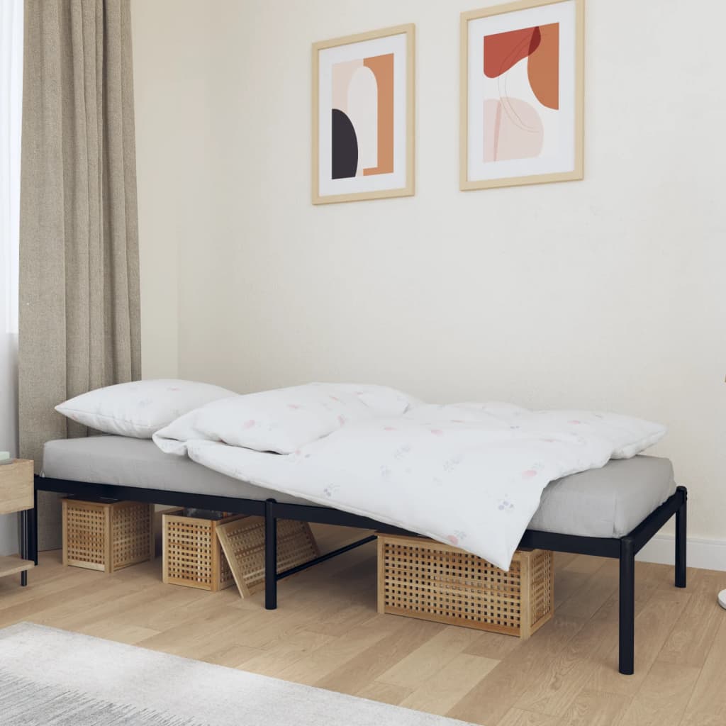 Bed frame metal - black, 80 x 200 cm, without headboard - number 1.