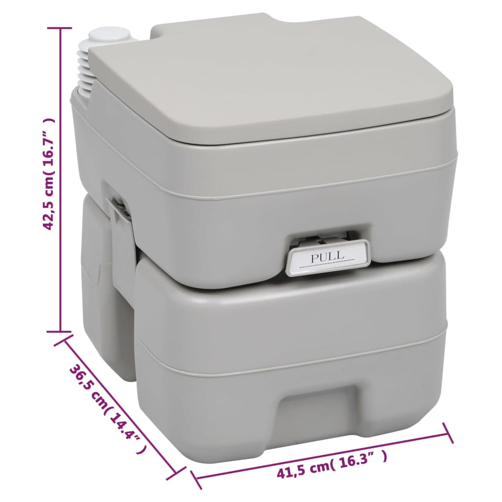 Prijevozni toalet i voda koji sadrže - siva, 37,5 x 23 x 80 cm + 41,5 x 36,5 x 42,5 cm - number 8.