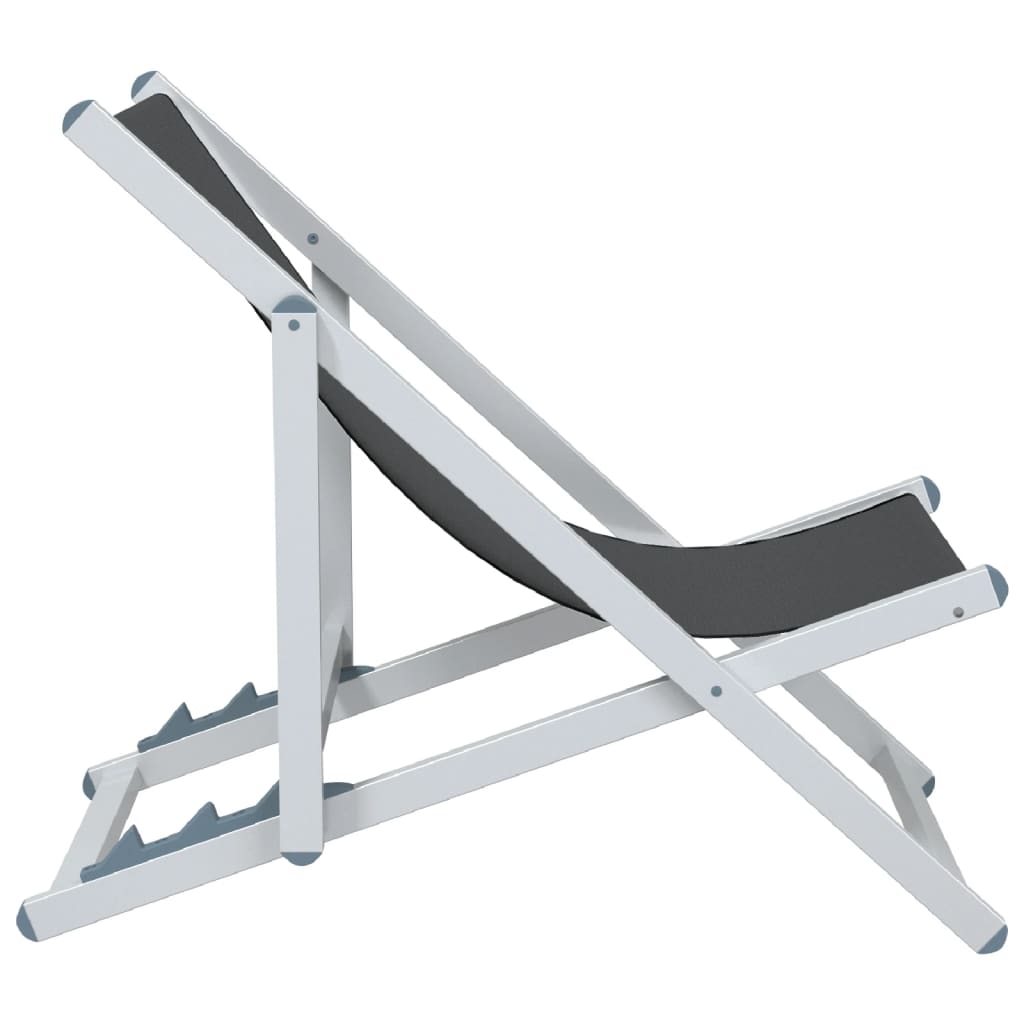 Sklopive ležaljke za plažu kom. aluminij i tekstil - siva, 2 - number 5.