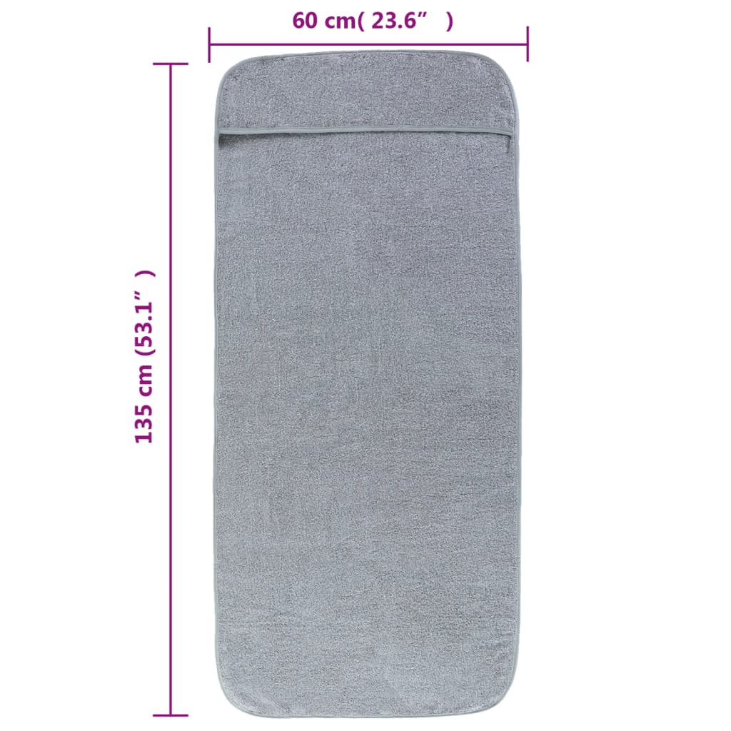 Beach towels pcs. 400 gsm fabric - grey, 60 x 135 cm, 2 - number 8.