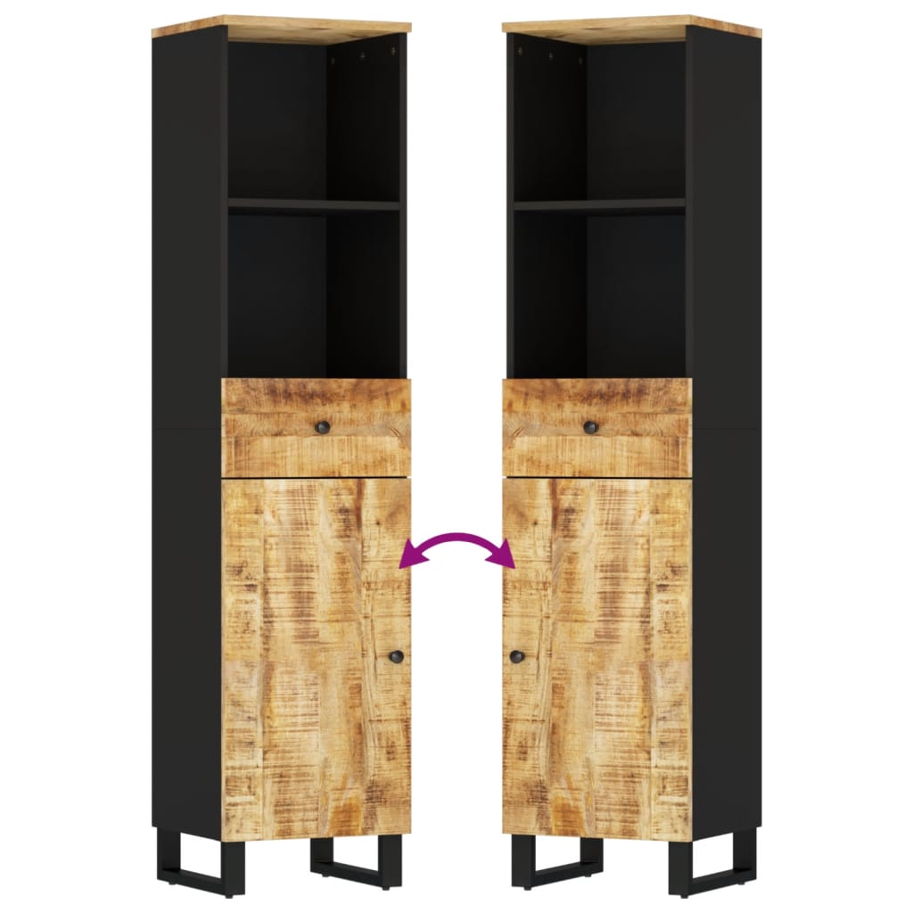 Szafka łazienkowa 38x33x160 cm lite drewno mango - number 7.