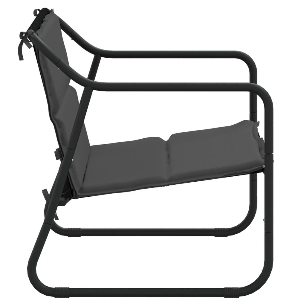 2-personers havebænk med hynde stål antracitgrå - number 4.