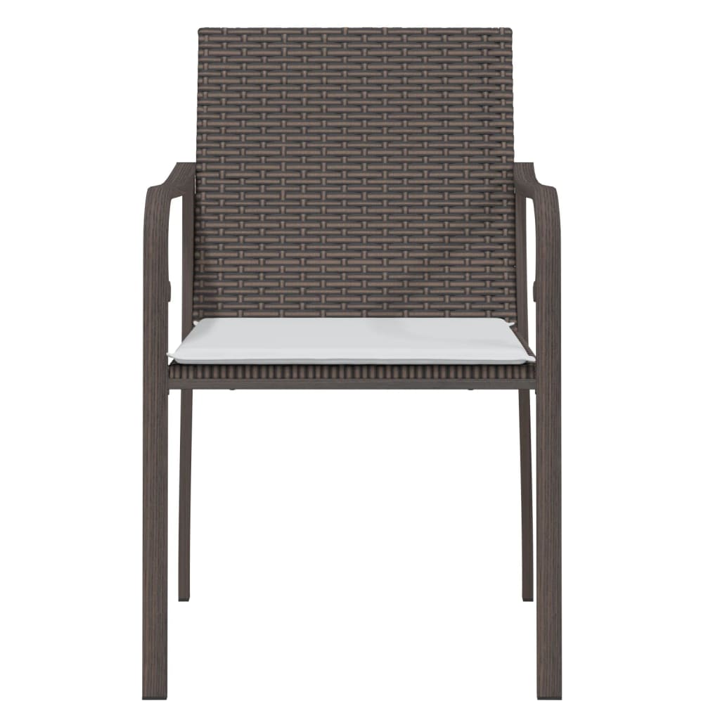 Havestole med hynder stk. 56x59x84 cm polyrattan - brun, 2 - number 4.