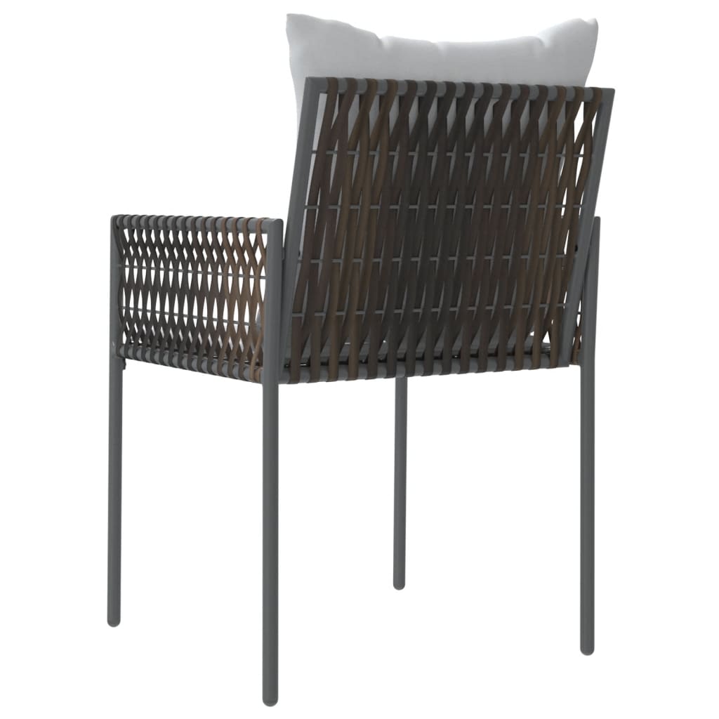 Havestole med hynder stk. 46x61x83 cm polyrattan - brun, 2 - number 6.