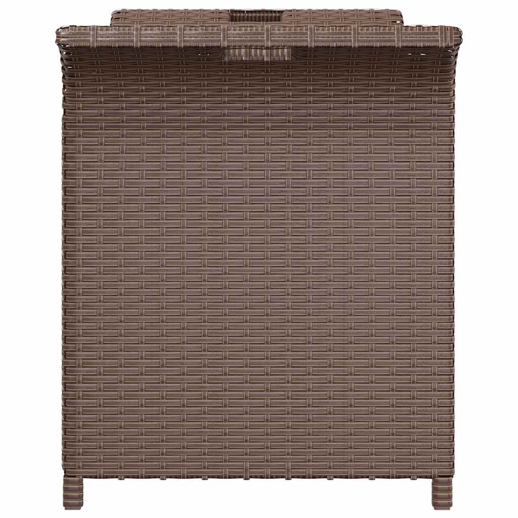 Panca da giardino con cuscino polyrattan - marrone, 116 x 46 x 57 cm, 1 - number 5.