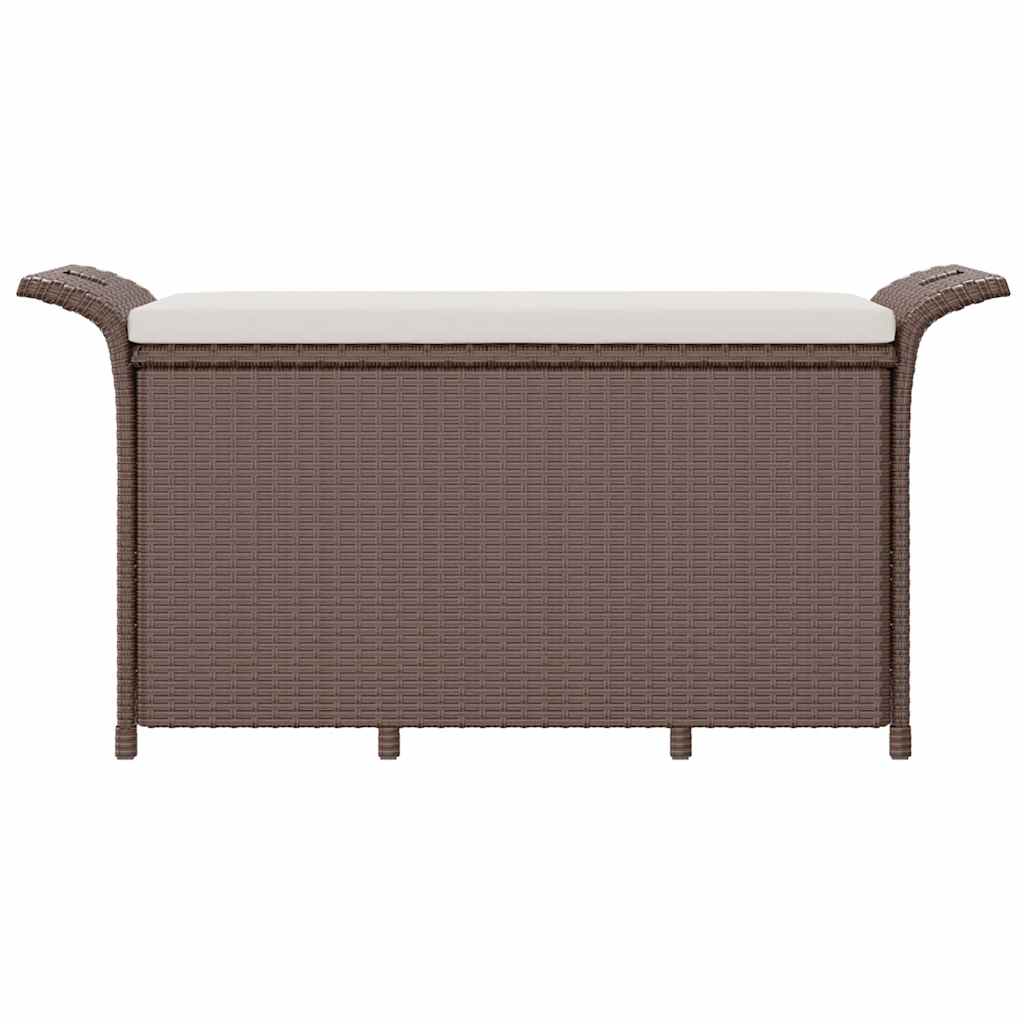Panca da giardino con cuscino polyrattan - marrone, 116 x 46 x 57 cm, 1 - number 4.