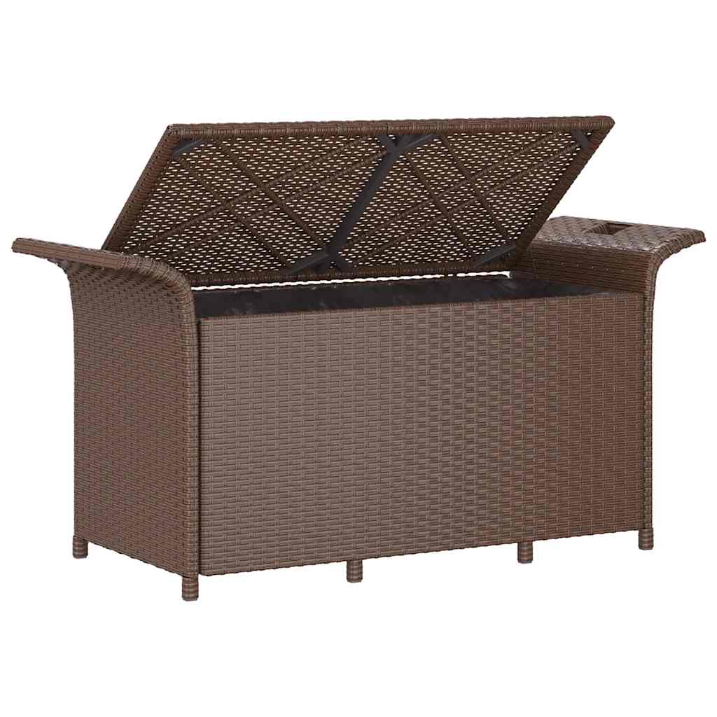 Panca da giardino con cuscino polyrattan - marrone, 116 x 46 x 57 cm, 1 - number 6.