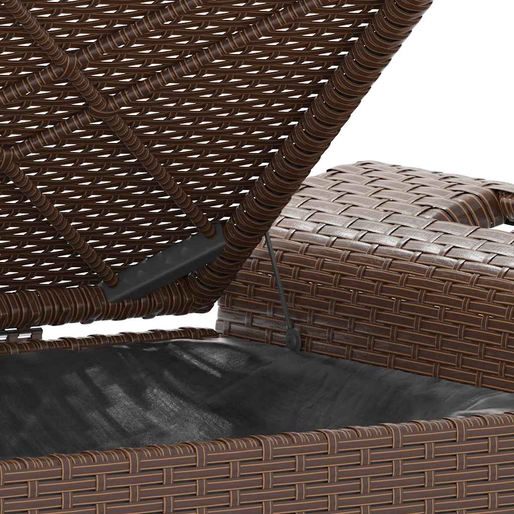 Panca da giardino con cuscino polyrattan - marrone, 116 x 46 x 57 cm, 1 - number 8.
