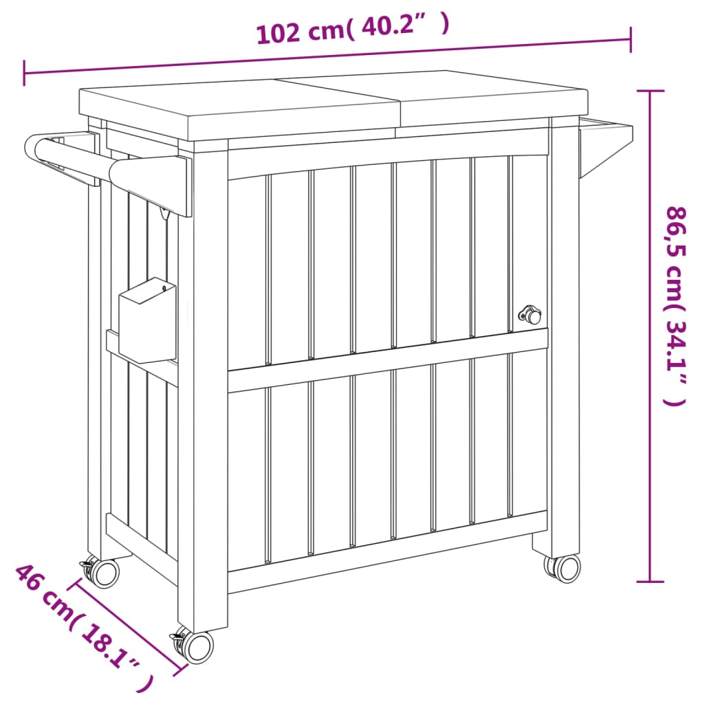 Carrello di servizio 3 in 1 in polipropilene - marrone chiaro - number 8.
