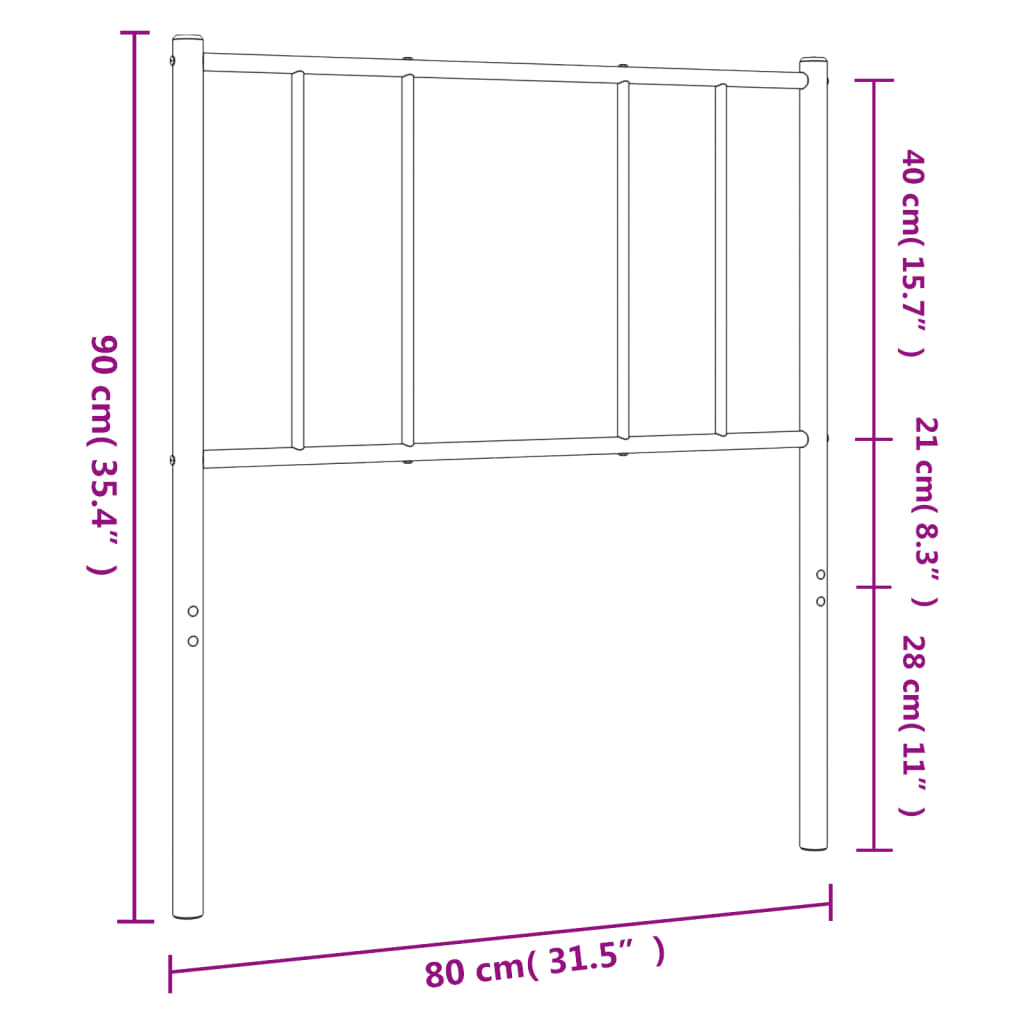 Bed walk metal - svart, 75 cm, 1 - number 7.