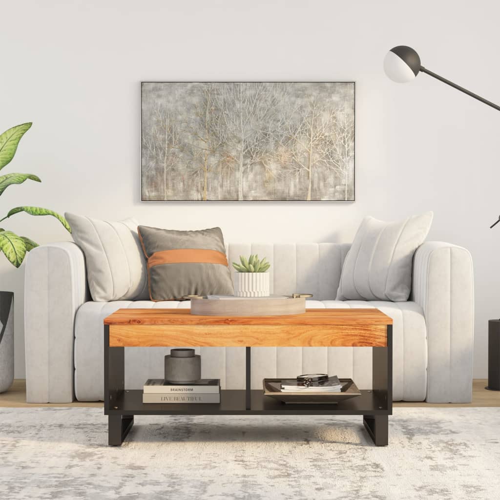 Sofabord massivt akacietræ - brun, 90 x 50 x 40 cm, 1 - number 1.