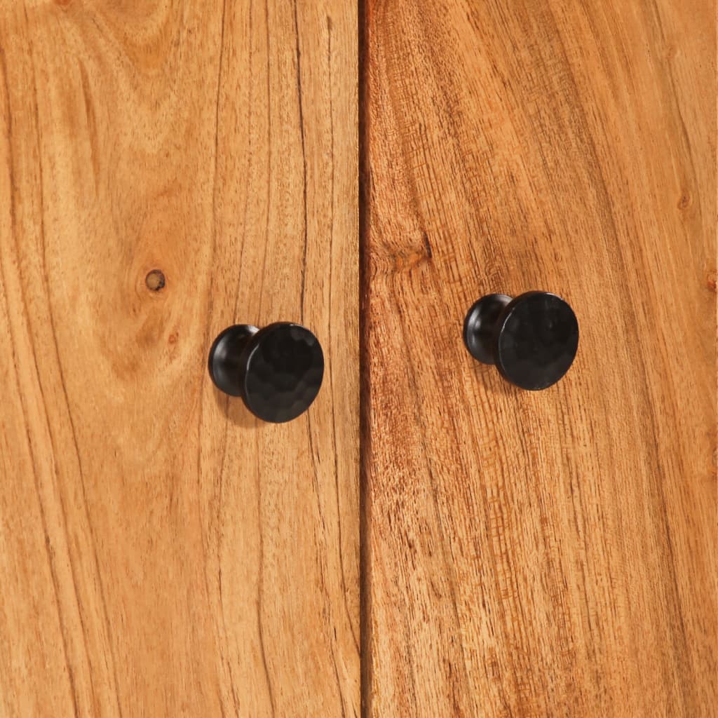 Skab med skuffe 60x33x100 cm massivt akacietræ og jern - number 7.