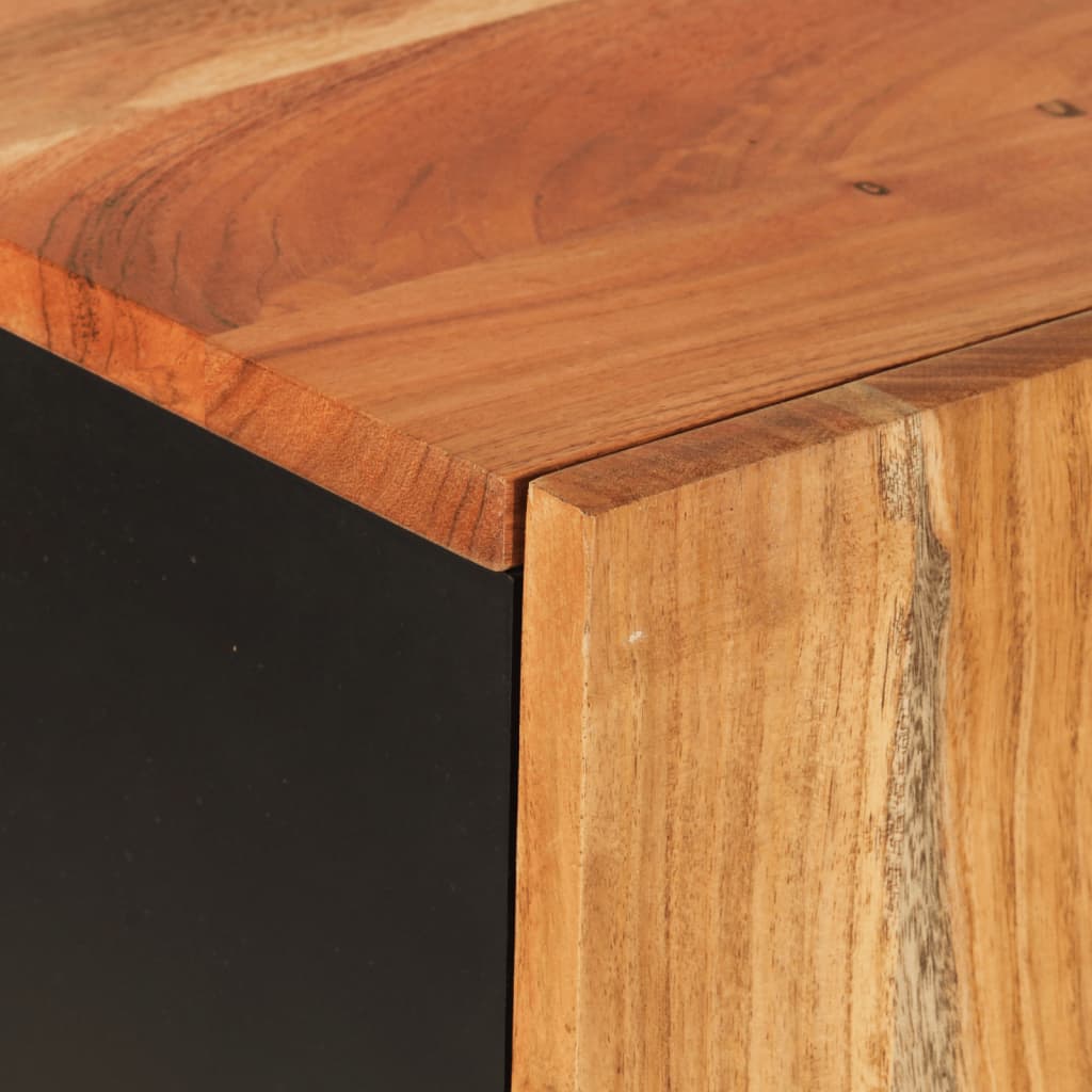 Skab med skuffe 60x33x100 cm massivt akacietræ og jern - number 6.