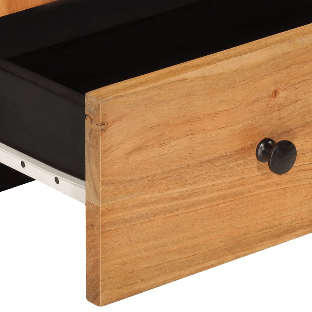 Skab med skuffe 60x33x100 cm massivt akacietræ og jern - number 8.