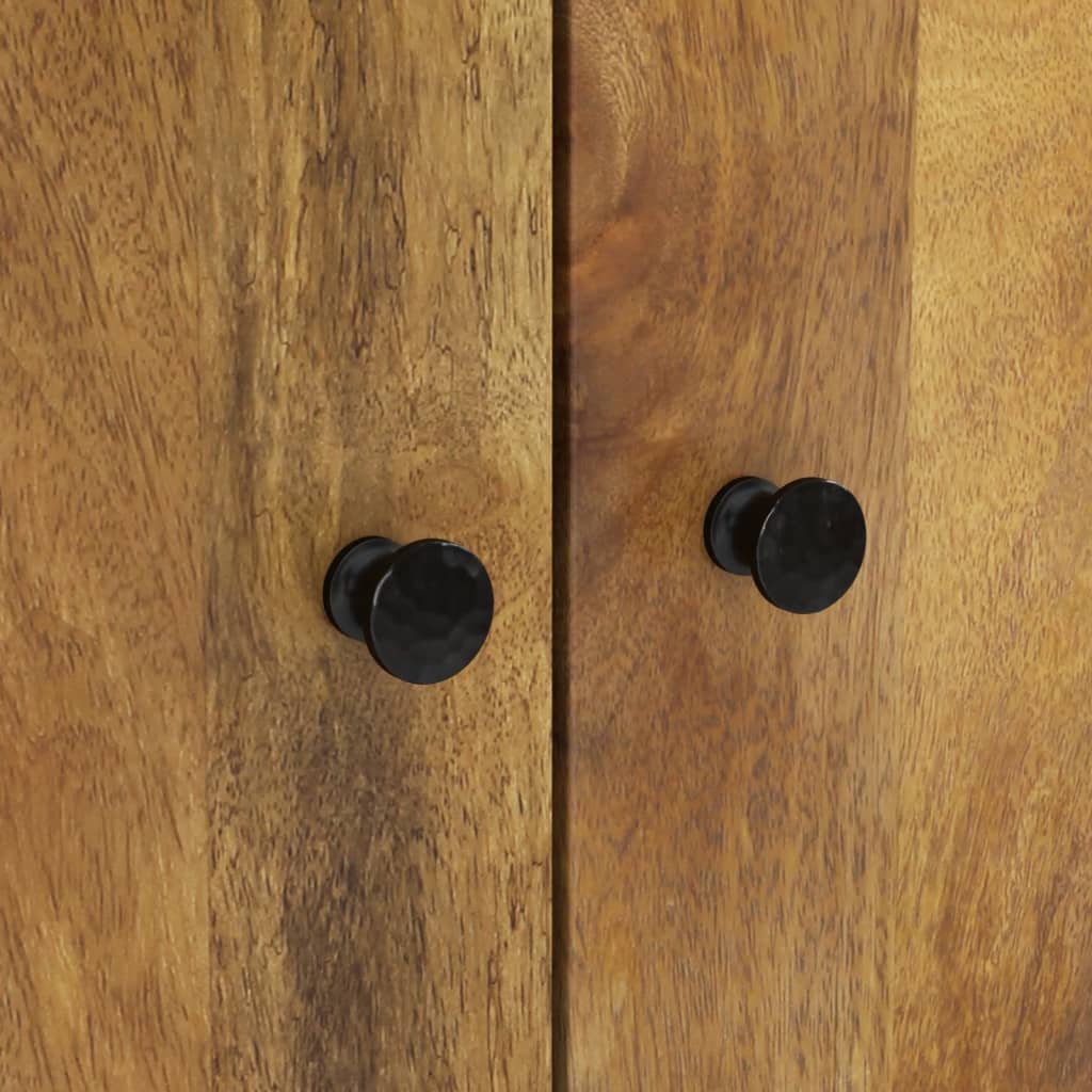 Skab med skuffe 60x33x100 cm massivt mangotræ og jern - number 7.