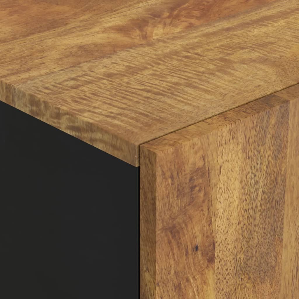 Skab med skuffe 60x33x100 cm massivt mangotræ og jern - number 6.