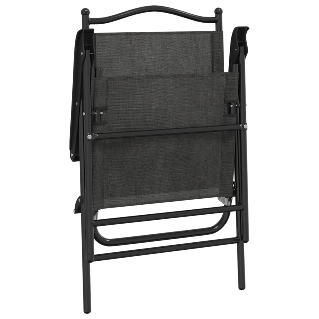 Foldbare havestole stk. stål og textilene gråmeleret - grå, 8 - number 8.