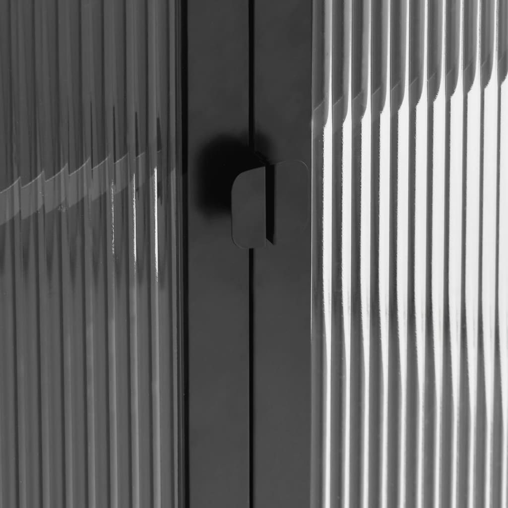 Komoda 70x35x70 cm staklo i čelik crna - number 9.