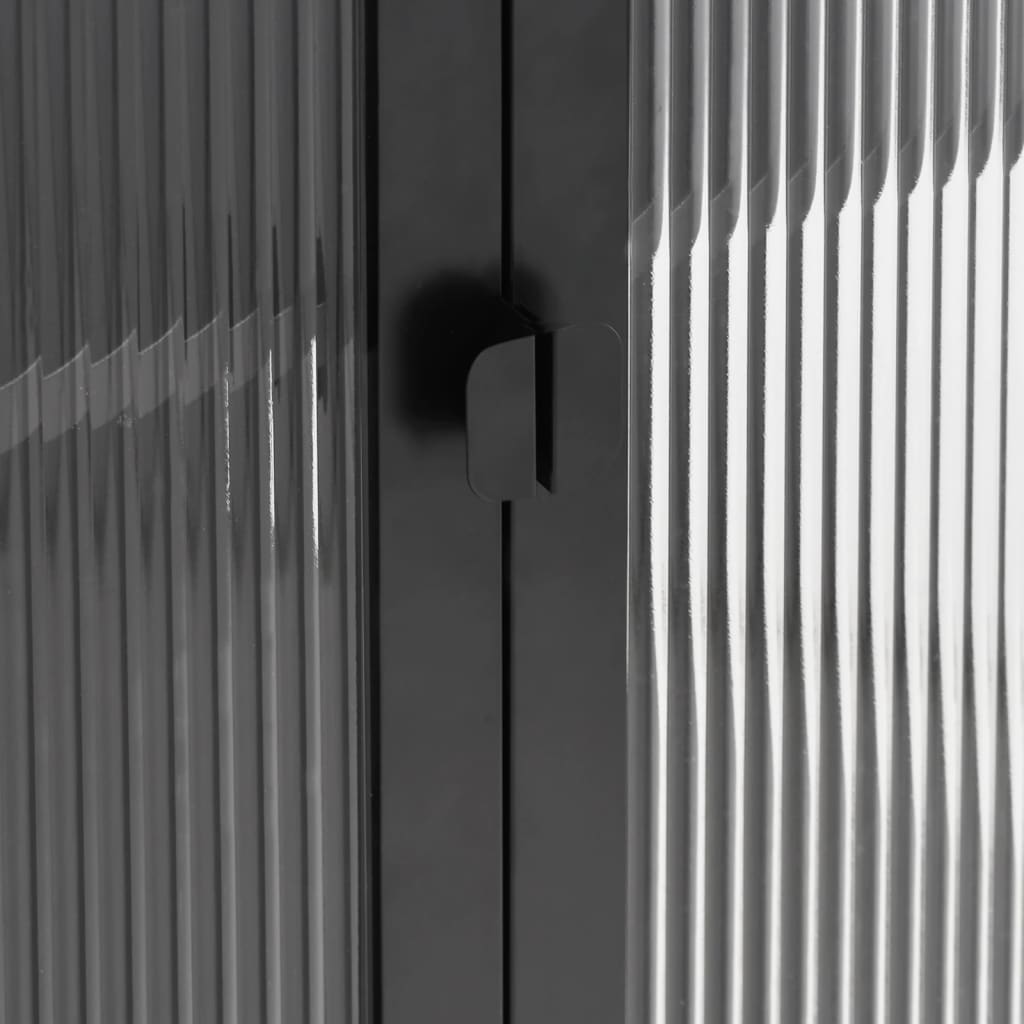 Skænk 75x35x105 cm glas og stål sort - 75 x 35 x 105 cm (b x d x h) - number 9.