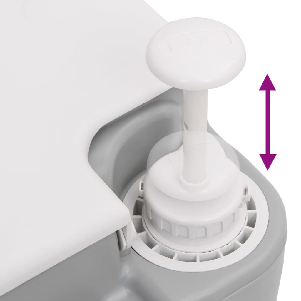 Prijenosni wc za kampiranje 10+10 l hdpe siva i bijela - 41,5 x 36,5 x 30 cm - number 6.