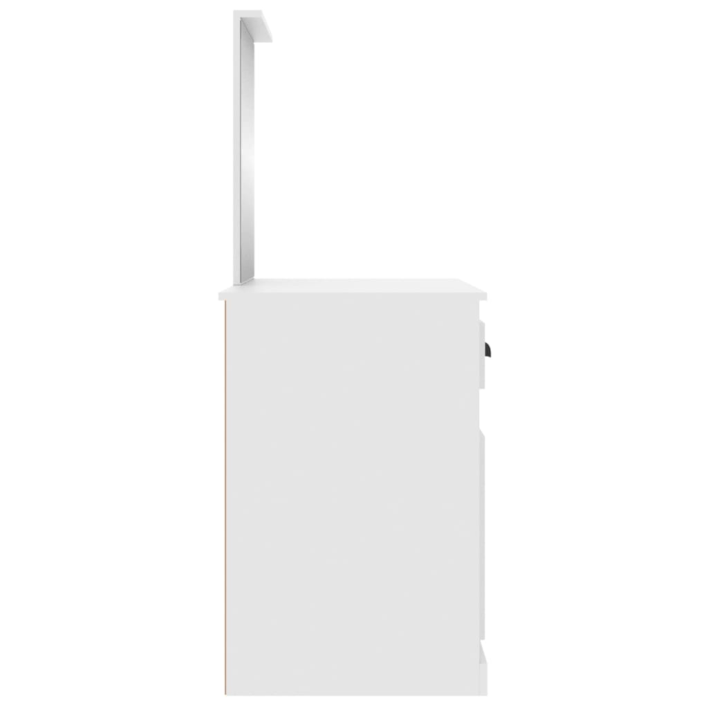 Makeupbord 90x50x132,5 cm konstrueret træ - hvid, 1, med spejl - number 8.