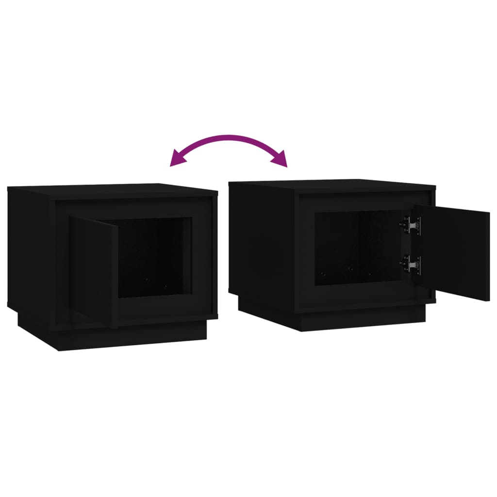 Sofabord 51x50x44 cm konstrueret træ - sort, 1 - number 8.