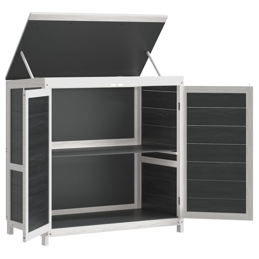 Redskabsskur til haven 2 dele massivt fyrretræ grå - number 11.