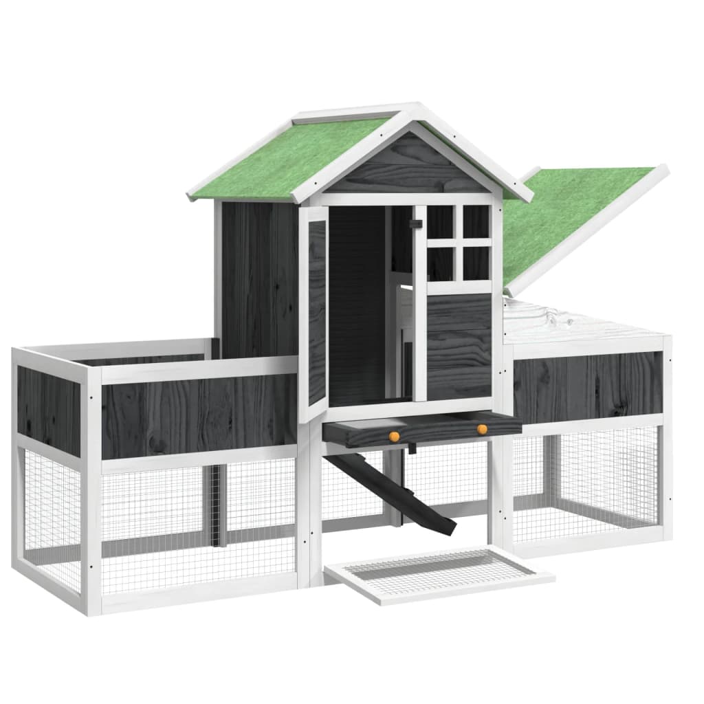 Kavez za kuniće 170x63x113 cm puni bor - sivi - number 5.