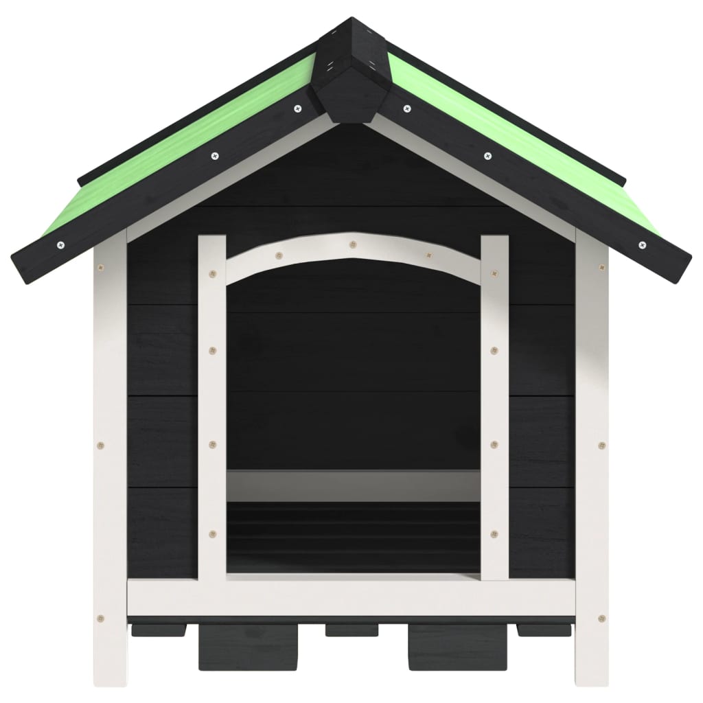 Niche pour chien 65x65x61,5 cm bois de pin massif - gris, 1 - number 3.