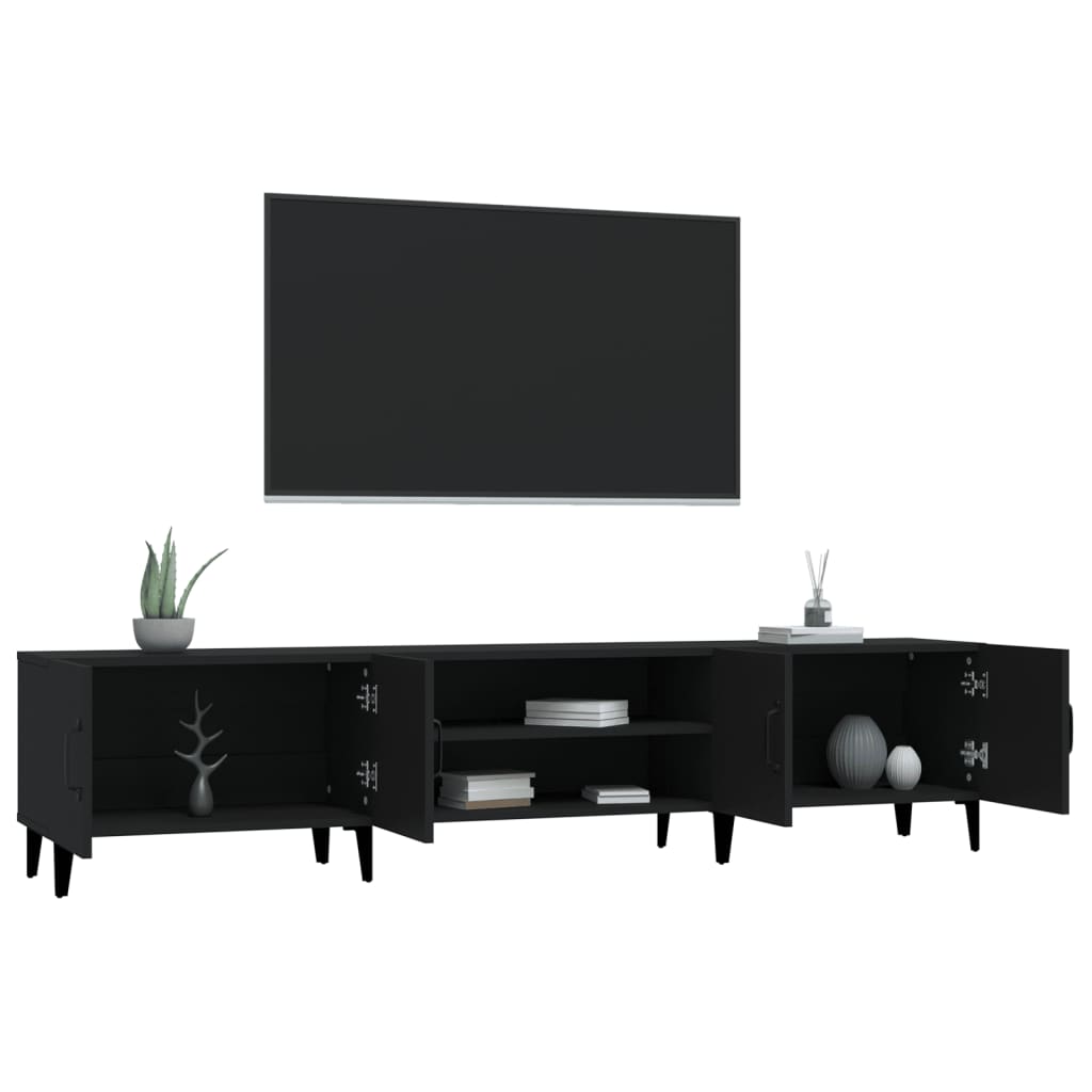 Stolik pod tv 180x31,5x40 cm drewno klejone - czarny, 1 - number 5.