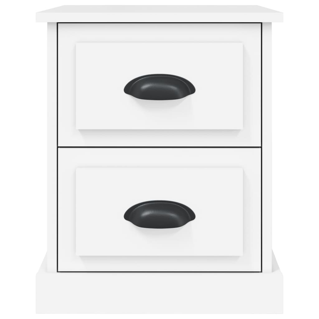 Sengeborde stk. 39x39x47,5 cm konstrueret træ - hvid, 2 - number 8.