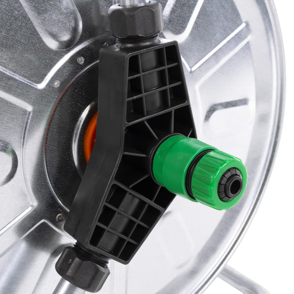 Enrouleur de tuyau pour 50 m de tuyau 1/2" suspendu au mur en acier - 46,5 x 35 x 42 cm, 1 - number 6.