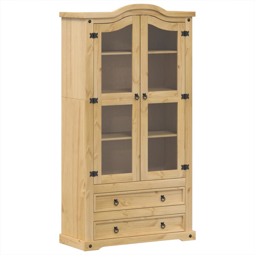 Glass cabinet corona 99x43x187 cm solid pine - number 2.