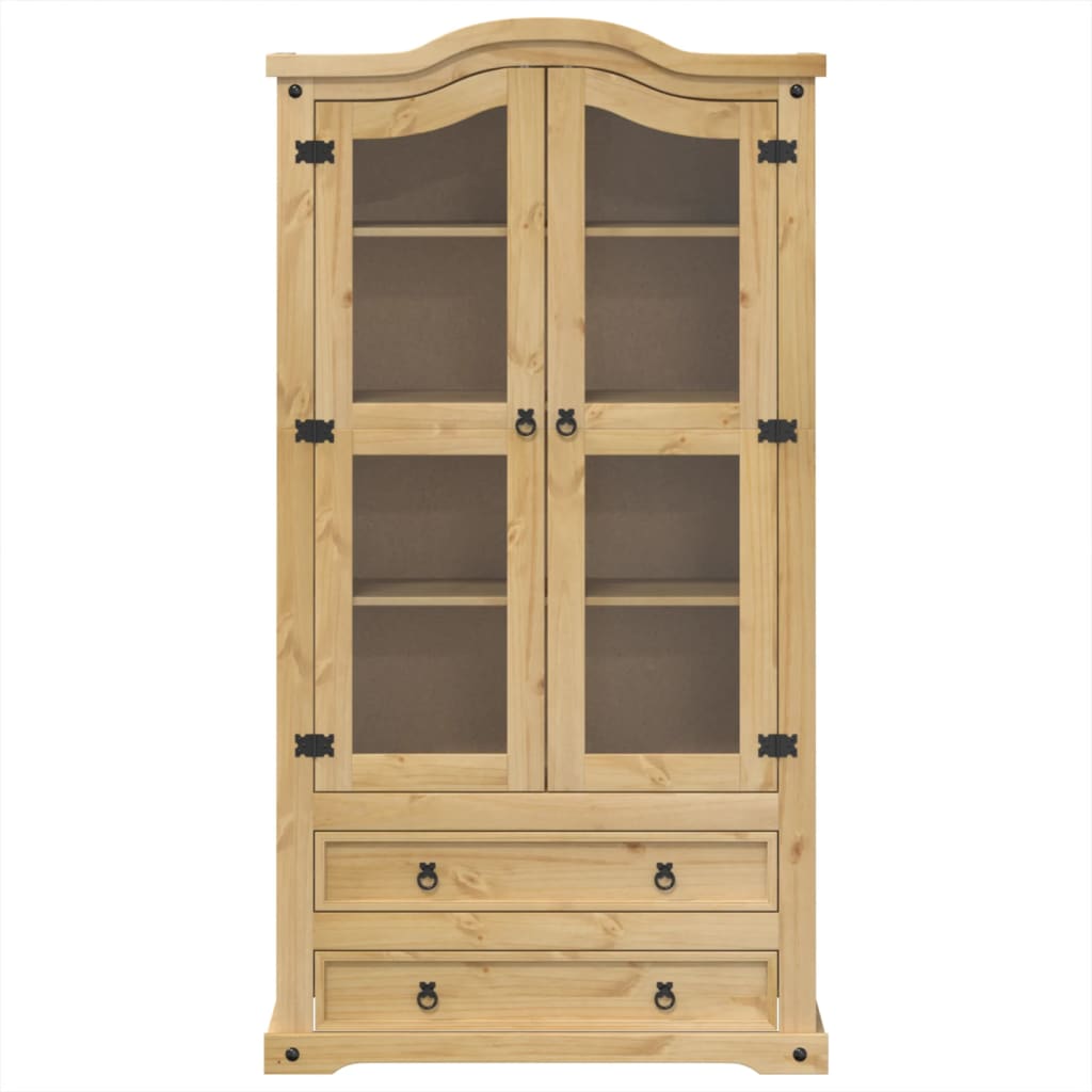 Glass cabinet corona 99x43x187 cm solid pine - number 4.