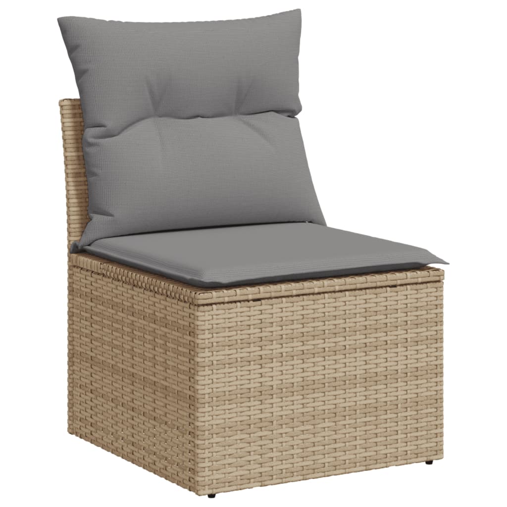 Havesofasæt 7 dele med hynder polyrattan - blandet beige, ooo 1, 1 - number 4.