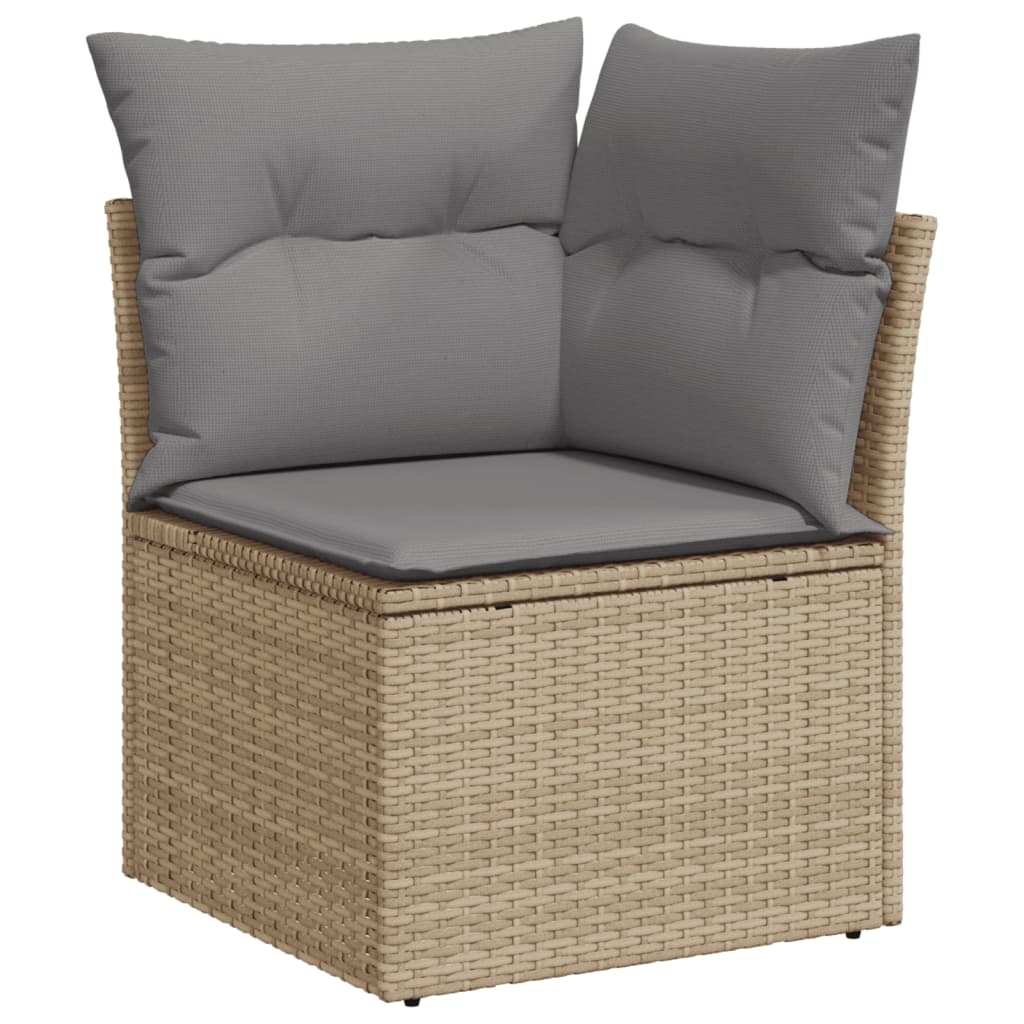 Havesofasæt 12 dele med hynder polyrattan - blandet beige, uden bord, 1 - number 7.