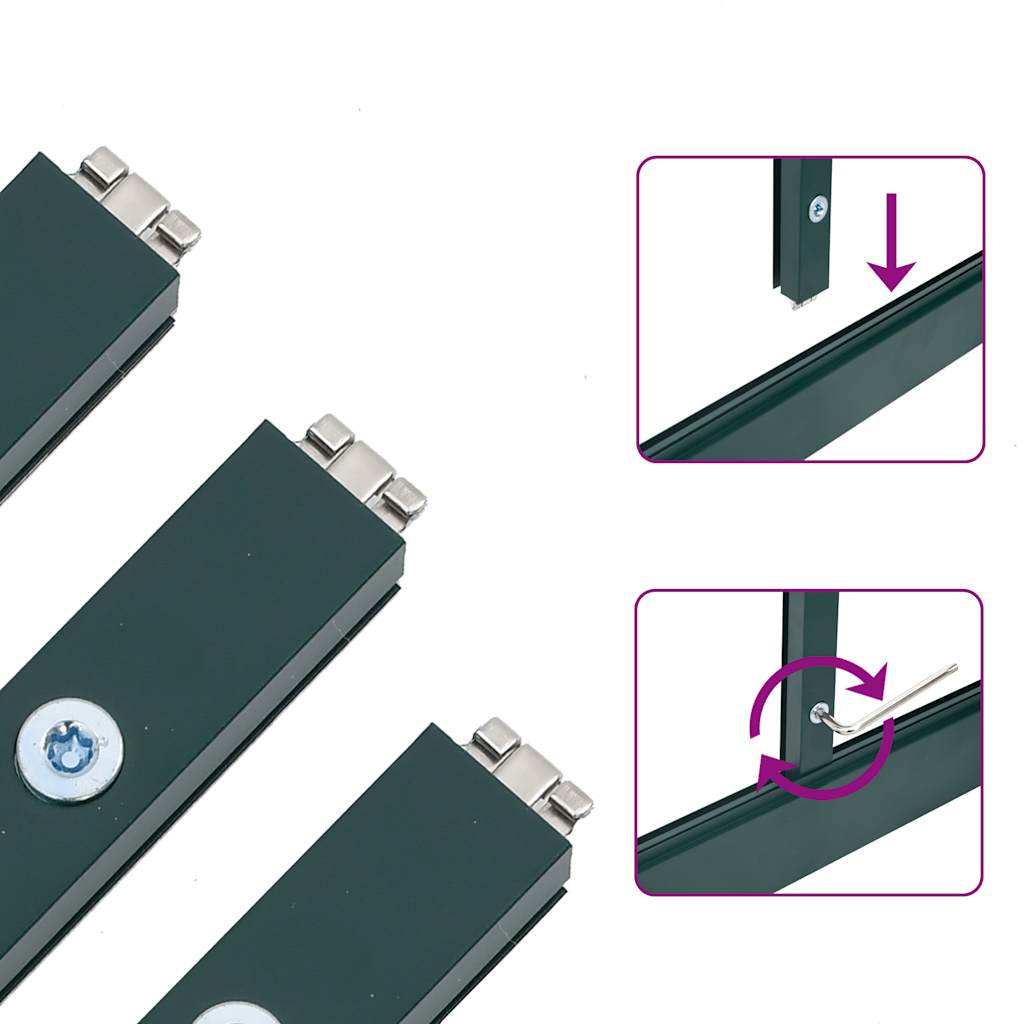 Staklenik s temeljnim okvirom aluminij - zeleni, 169 x 58 x 202 cm, 1 - number 11.