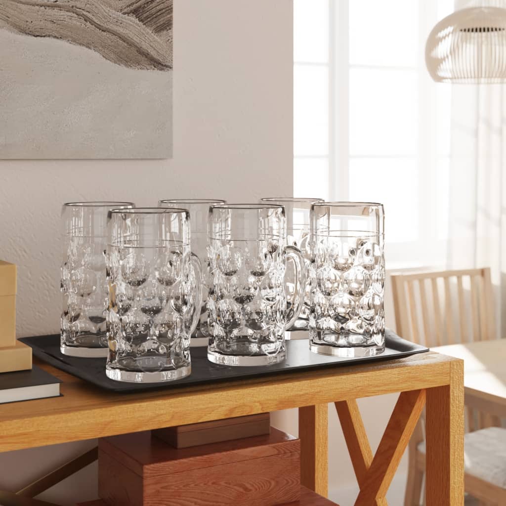 Beer glasses 6 pcs. with handle - 500 ml, 1 - number 1.